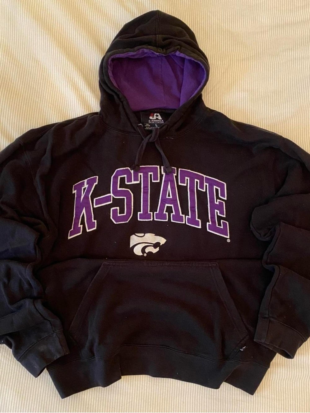 J. America Black and Purple Sportswear Hoodie Label